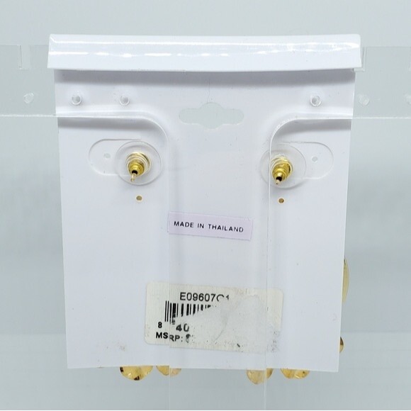 Panacea Nordstrom Gold Dangle Hoop Discs Cha Cha Charm Earrings NWT NEW - Picture 2 of 3